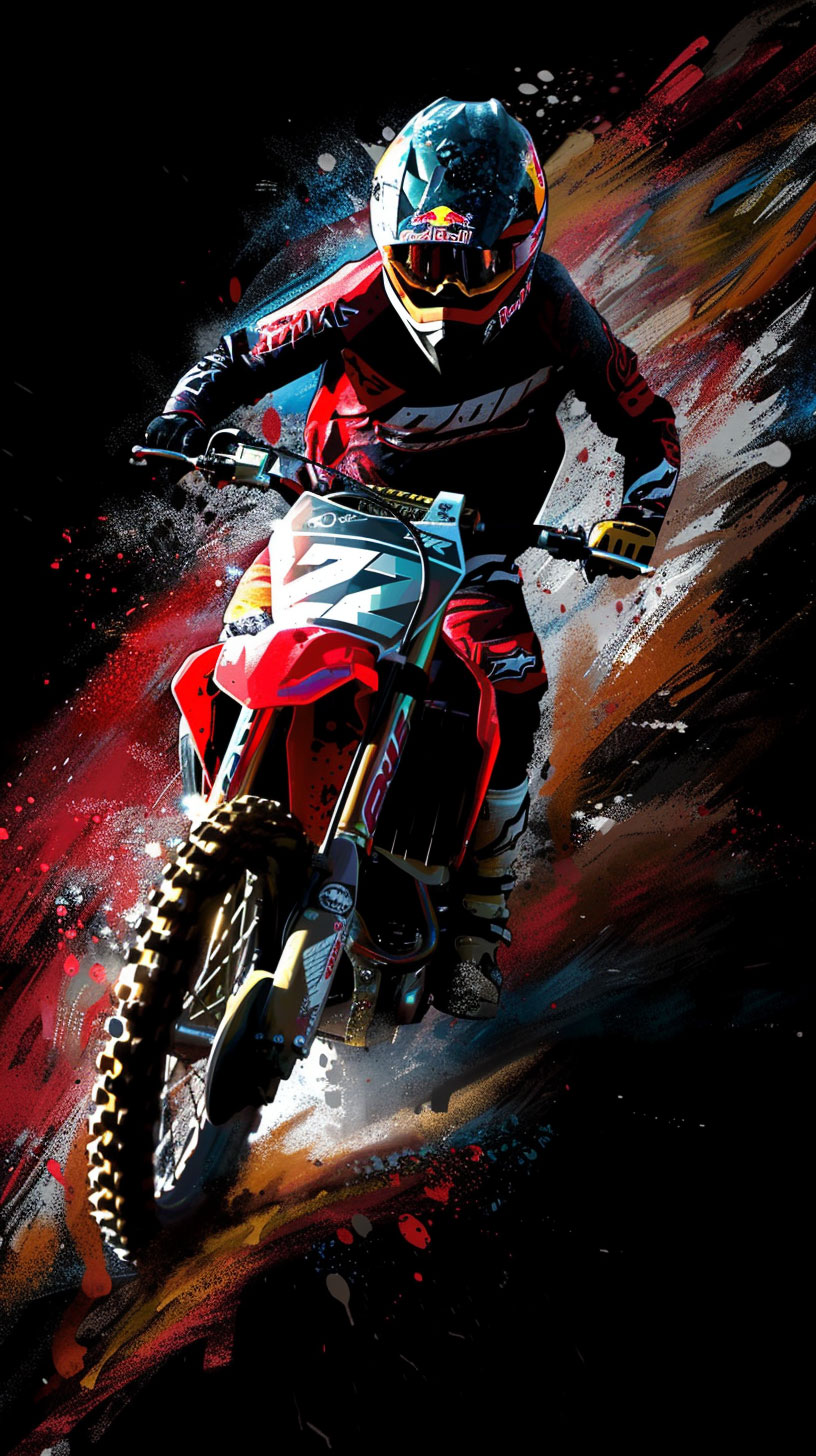 Ultra HD Black Dirt Bike Wallpaper for Samsung Galaxy