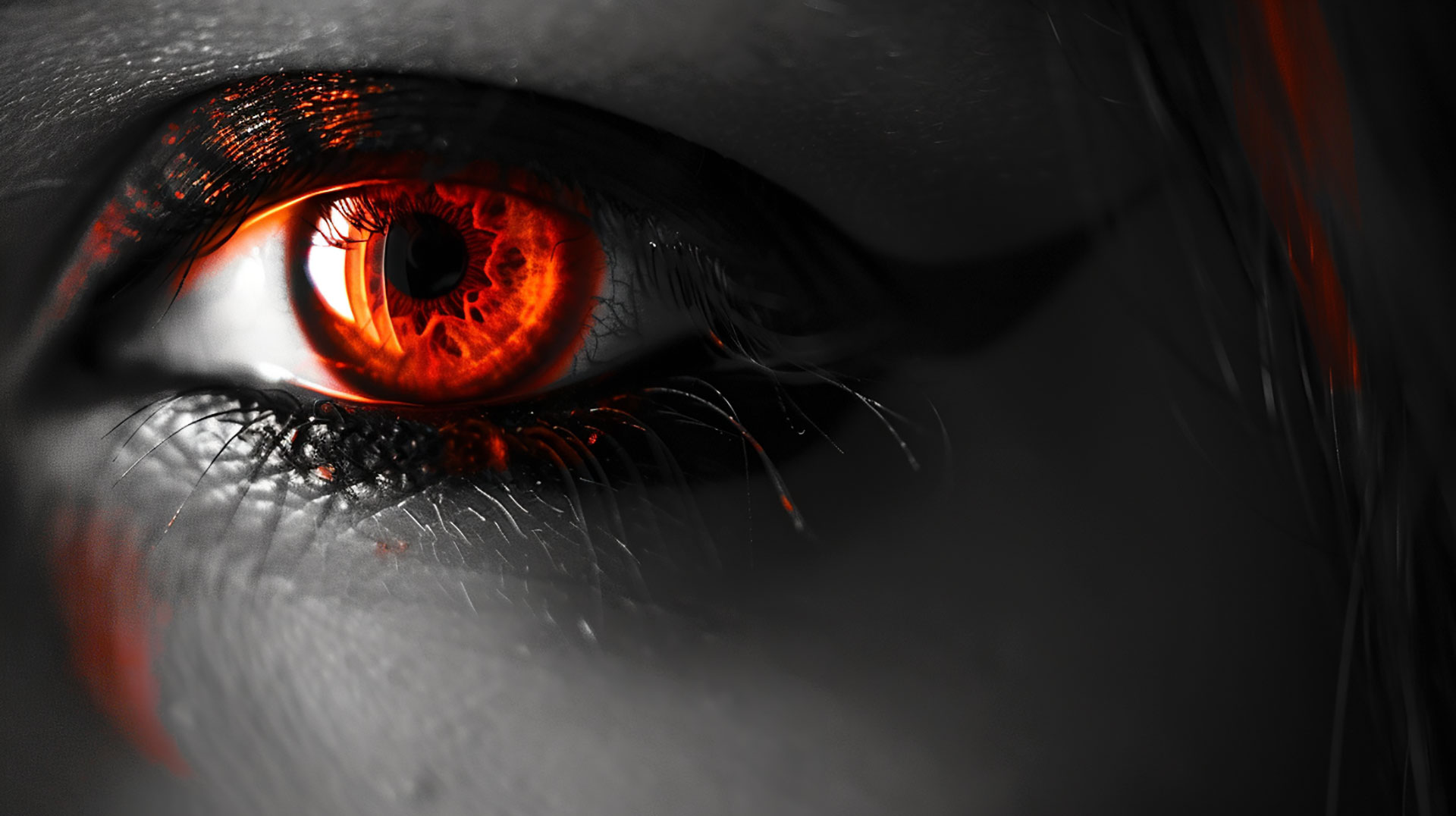 Enigmatic Black Evil Eye AI Desktop Background