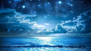 Deep Blue Night Sky Digital Wallpaper for Desktop