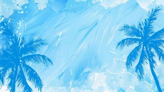 Coastal Blue Palm Tree AI Image