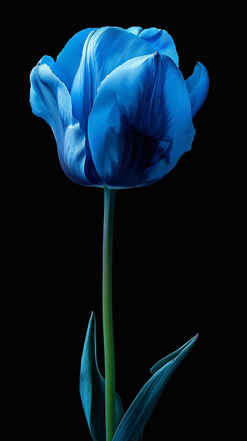 4K Blue Tulip AI Image Mobile Wallpaper