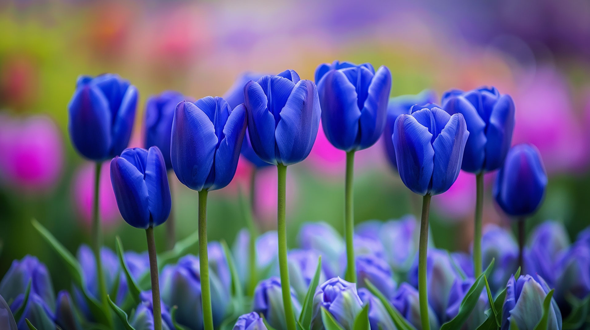 Blue Tulip AI HD Wallpaper for Desktop