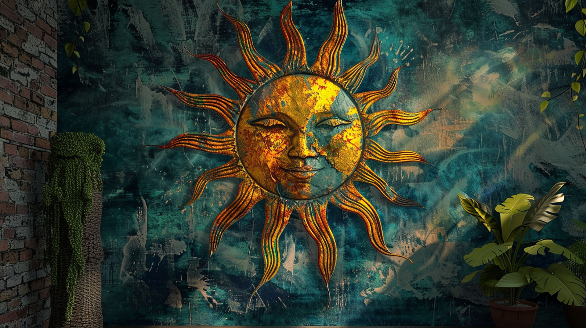 Free Download: AI Boho Sun Desktop Wallpaper