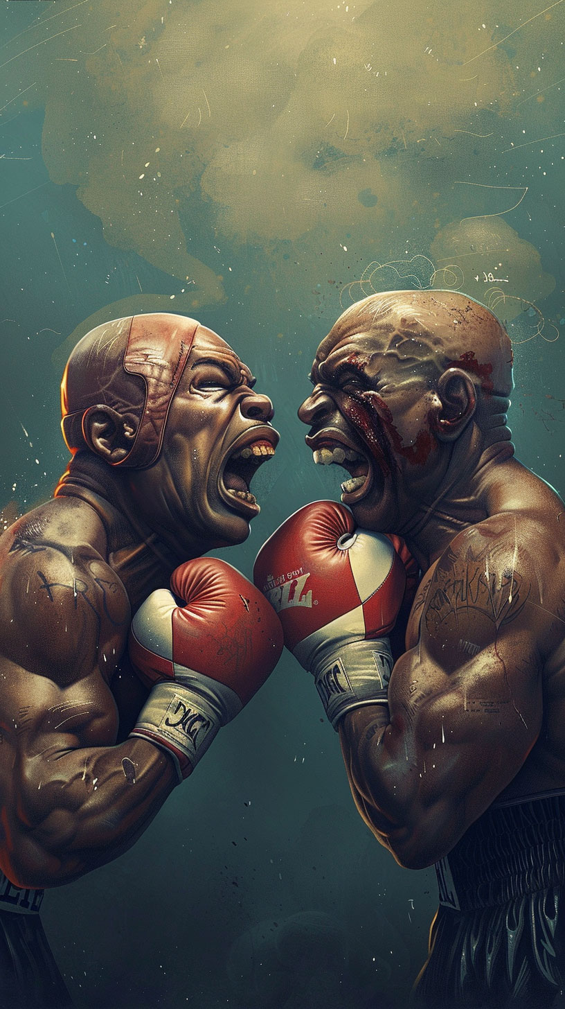 Cartoon Boxing Fun: Mobile Wallpaper