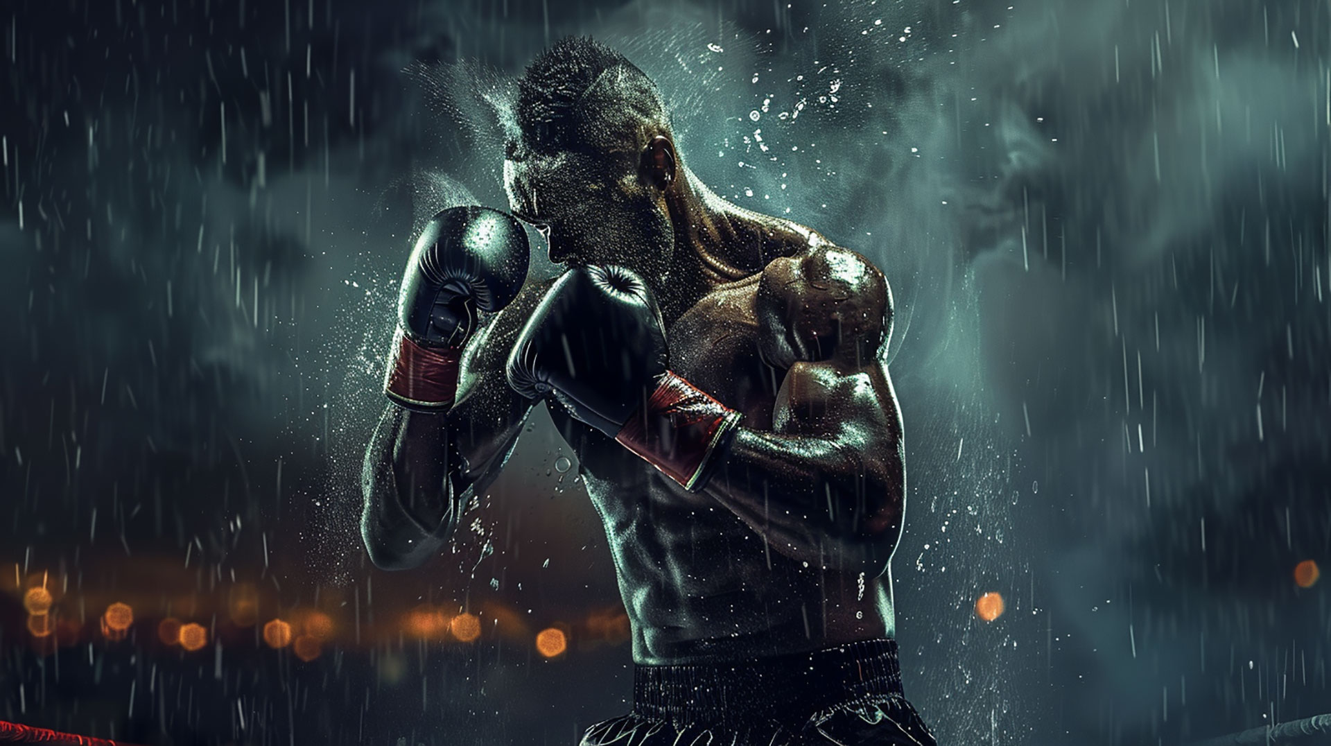 HD Boxing AI Image: Power Punches Desktop Wallpaper