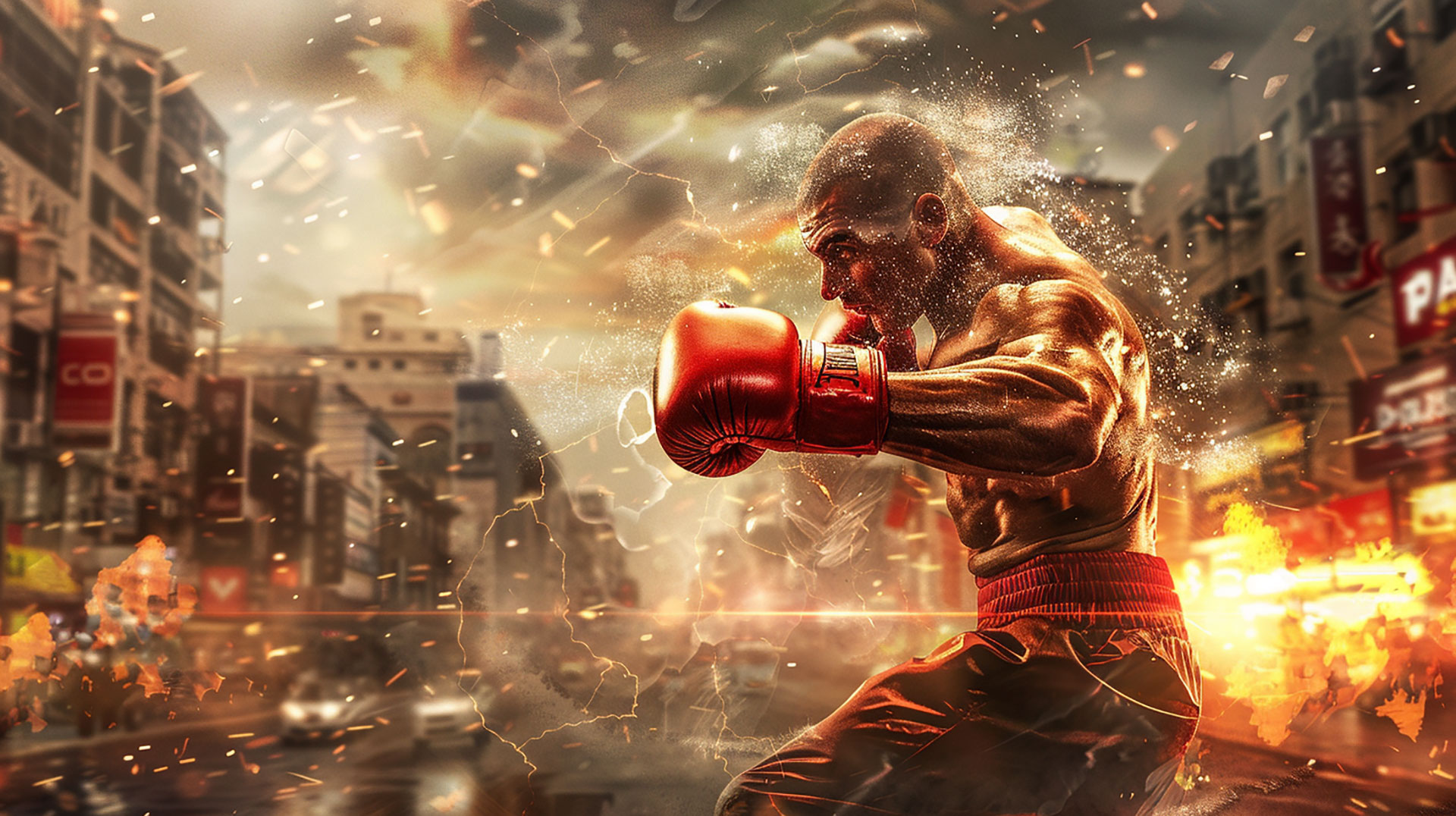 Stunning Boxing AI Image: Free Desktop Wallpaper Download