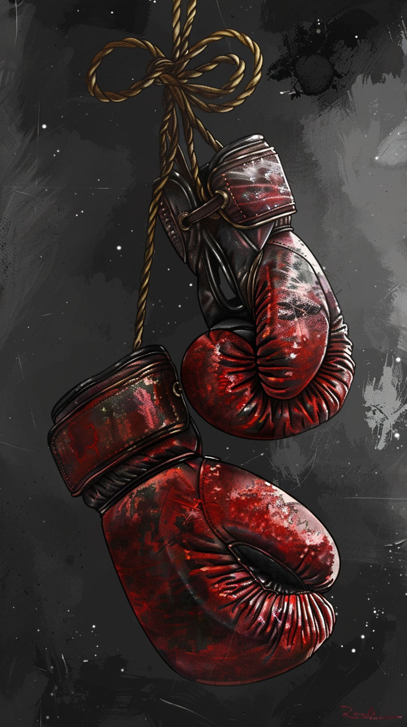 Boxing Gloves Silhouette: Mobile Background