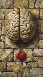 Stunning Brain and Heart Digital Wallpaper