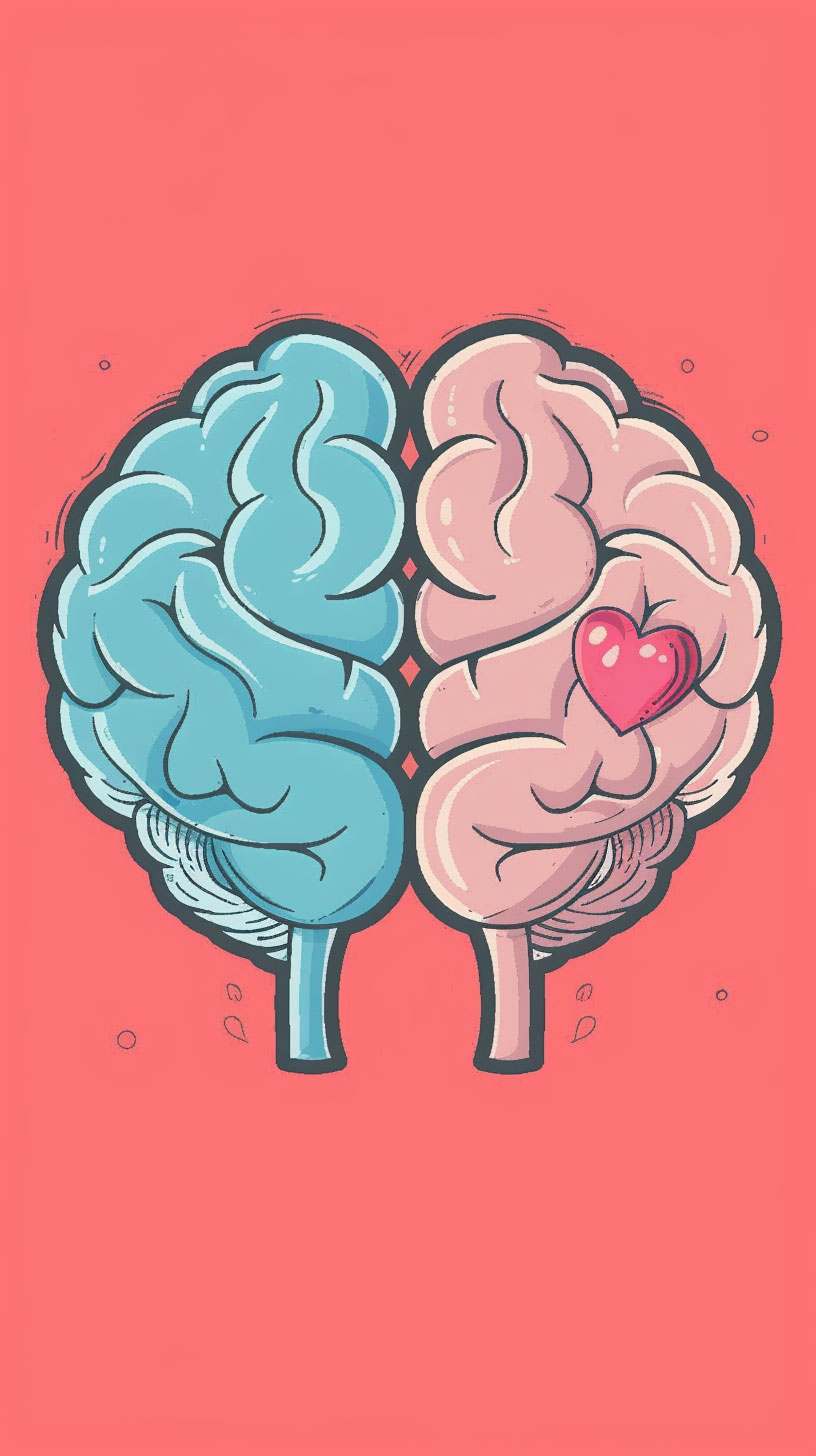 Ultra HD Brain and Heart Wallpaper