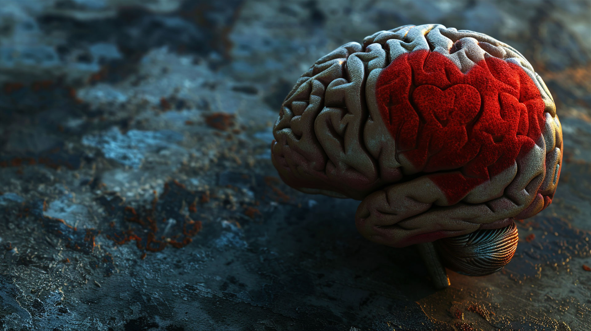 High-Resolution Brain and Heart Desktop Background