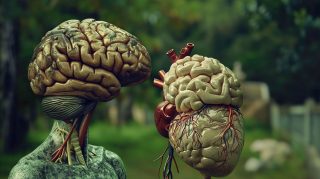 Stunning Brain and Heart Desktop Wallpaper