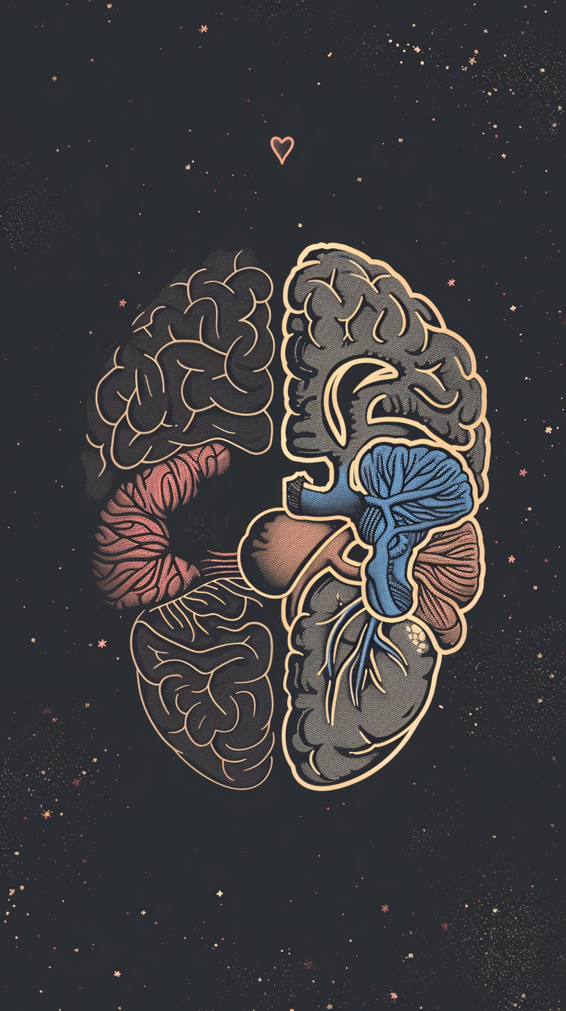 Aesthetic Brain and Heart Wallpaper