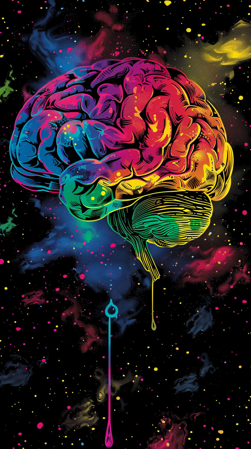 High-Resolution Brain Art Mobile Background