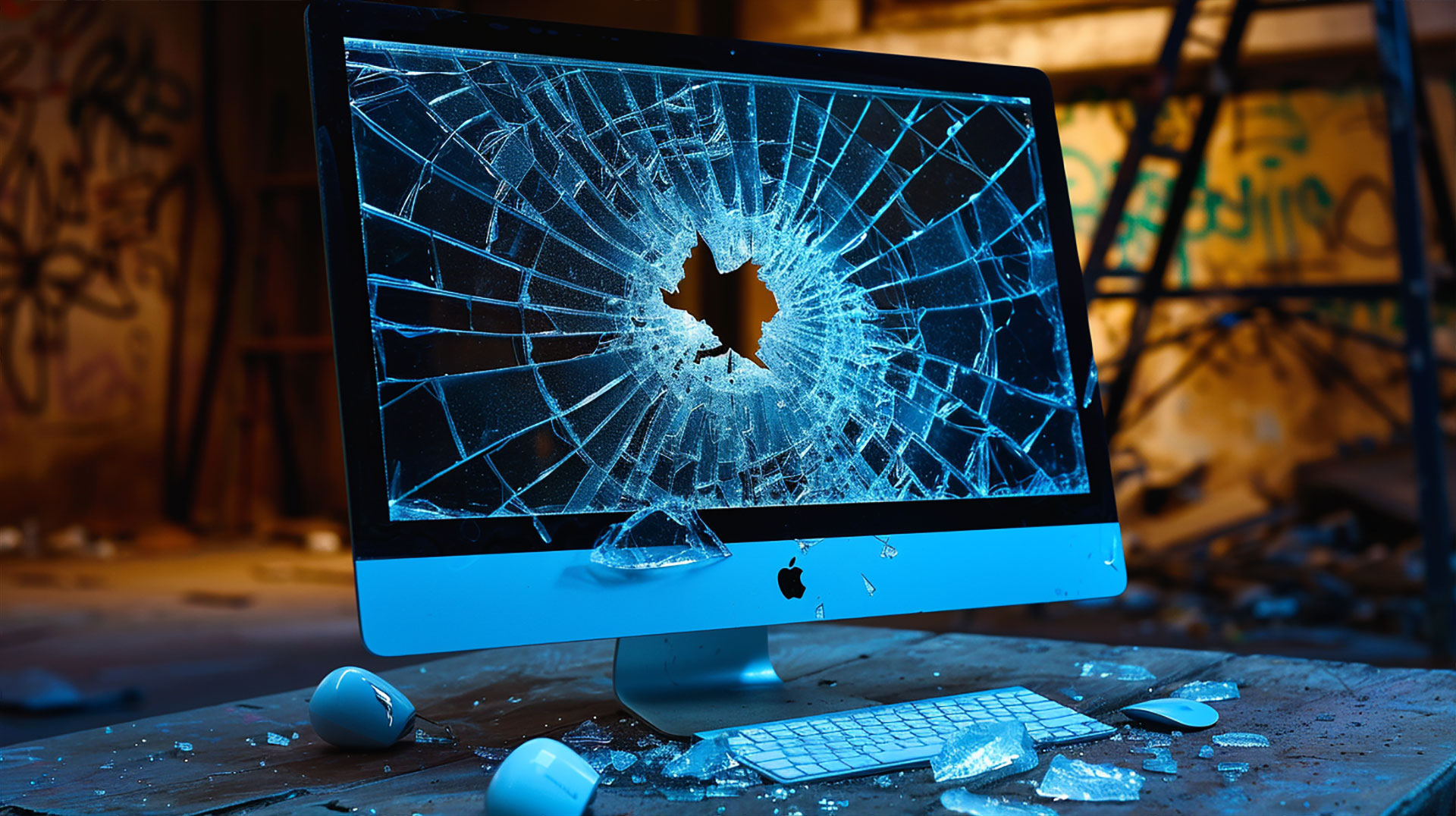 AI Enhanced Broken Computer Screen Wallpaper HD