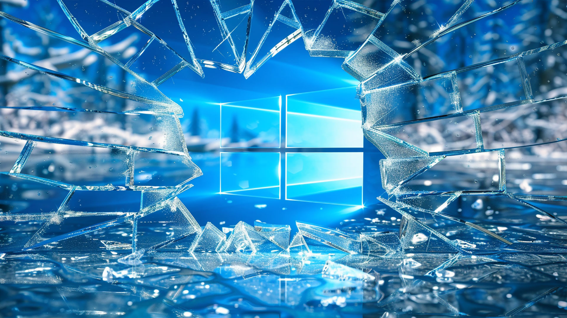 Digital Art Broken Screen Windows 10 Background