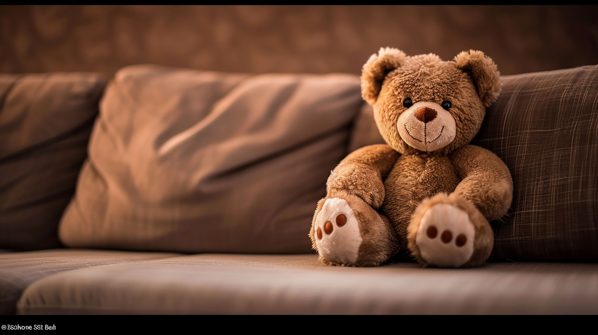 Cozy Brown Teddy Bear AI Wallpaper for Desktop