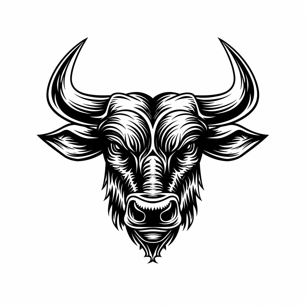 HD AI Bull Logo: Premium Brand Symbol