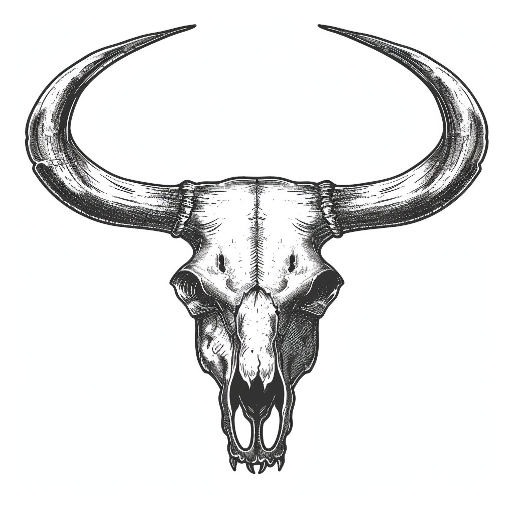 Bull Skull Logo: High-Resolution Symbol of Resilience