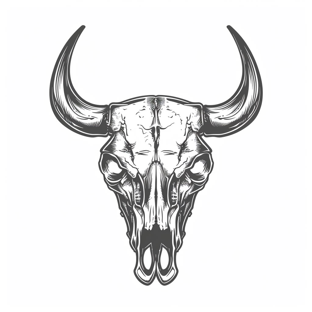 Dynamic Bull Skull Emblem for Unique Branding