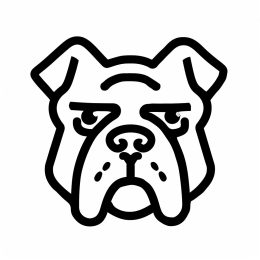 High Resolution AI Bulldog Logo: Branded Innovation Symbol