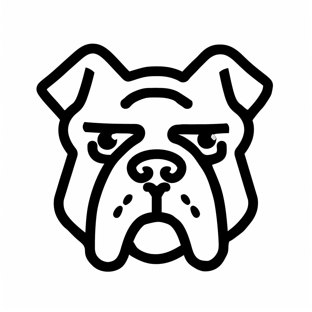 High Resolution AI Bulldog Logo: Branded Innovation Symbol