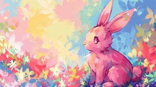 Digital Bunny AI Image: Adorable Desktop Wallpaper