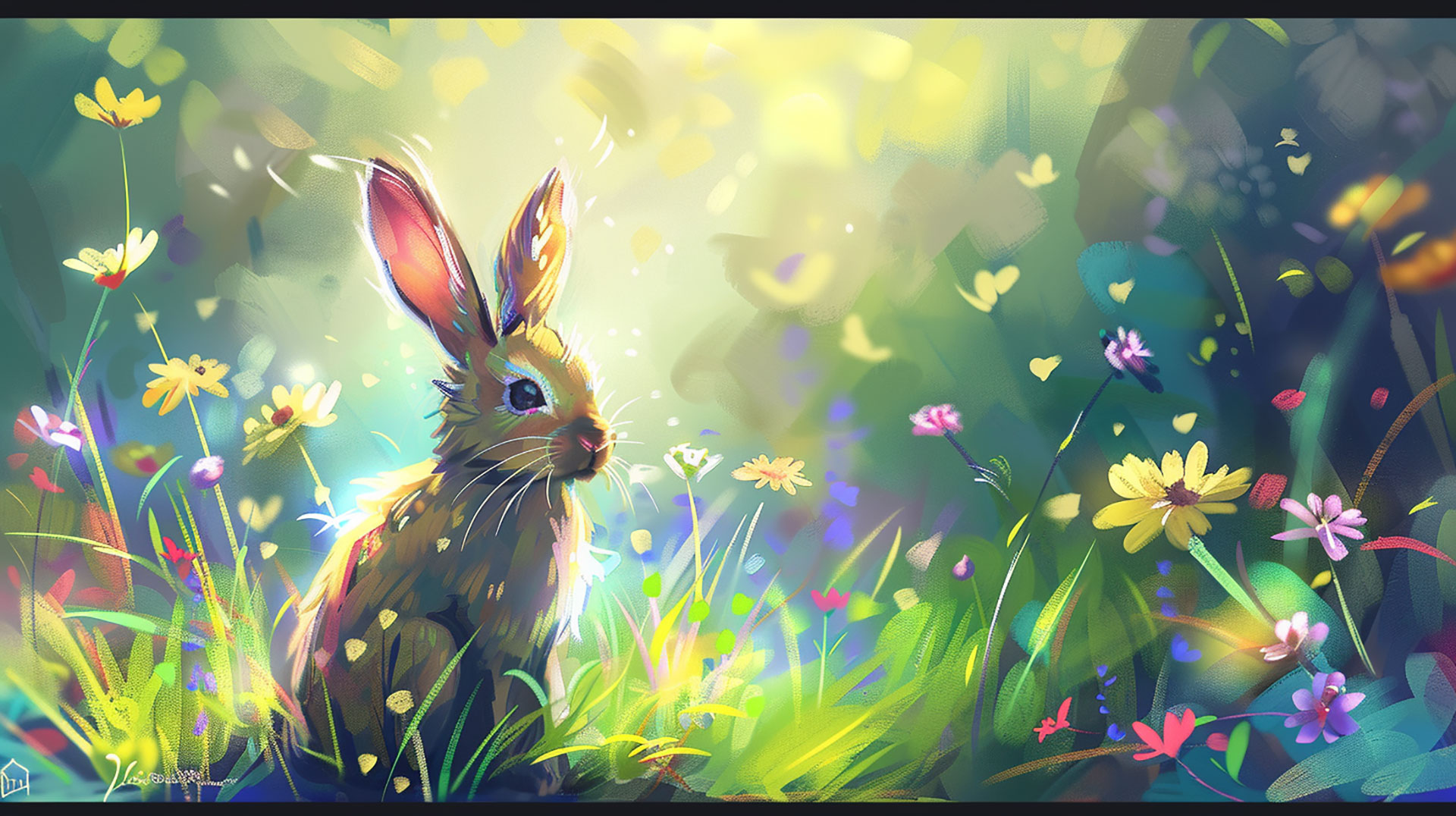 Bunny AI Image: 16:9 HD Wallpaper for Desktop