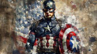 Captain America AI Digital Background: Free HD Wallpapers