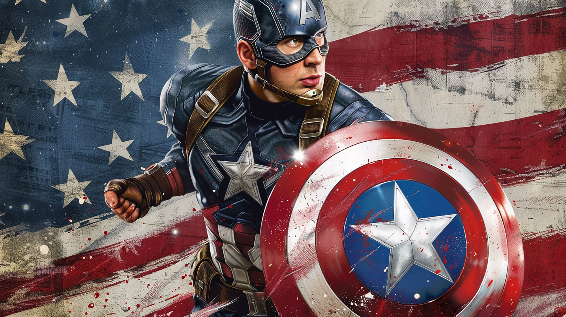 Captain America Comic Book AI HD Wallpaper