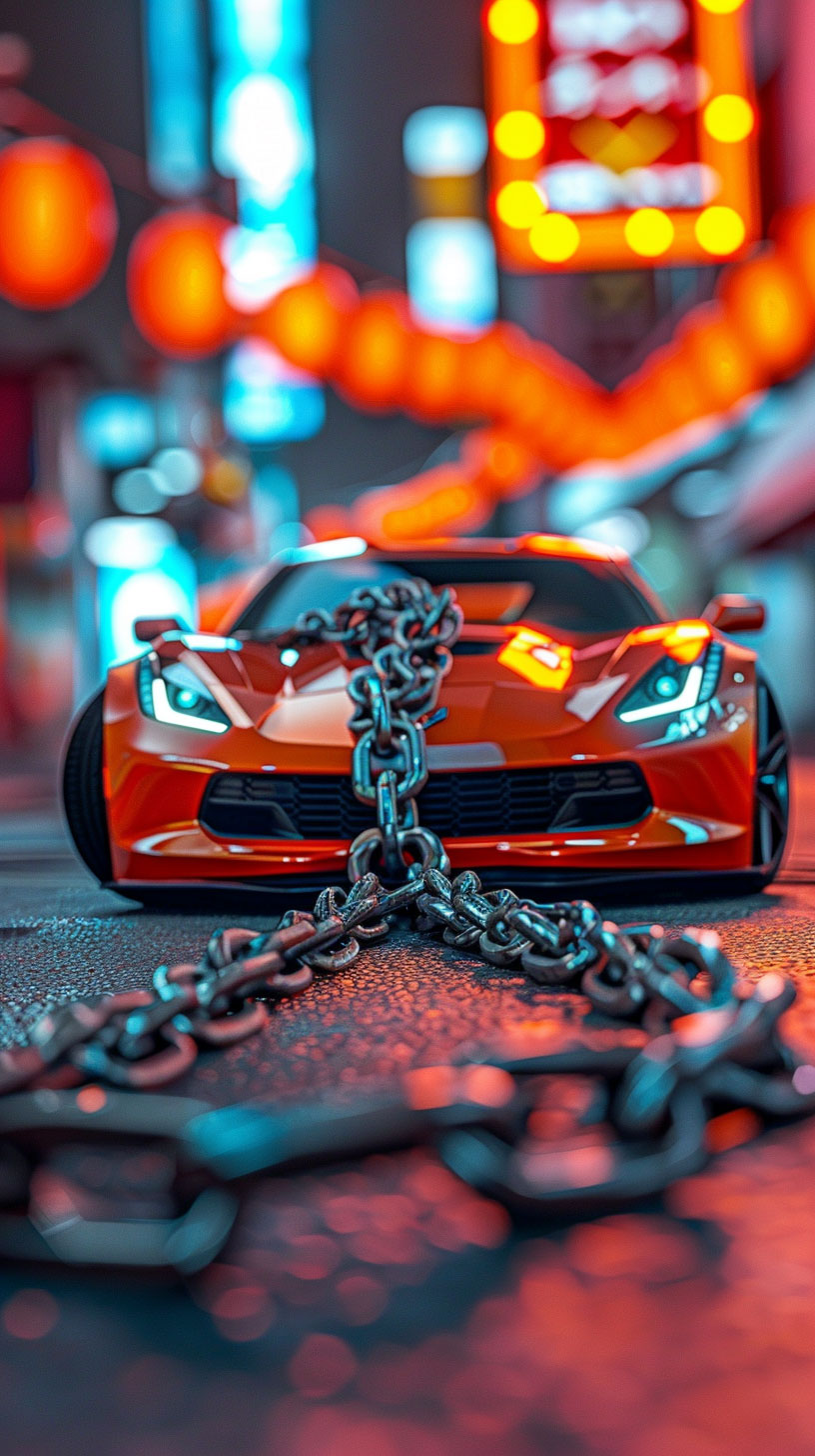 High-Resolution Sports Car Lock Screen