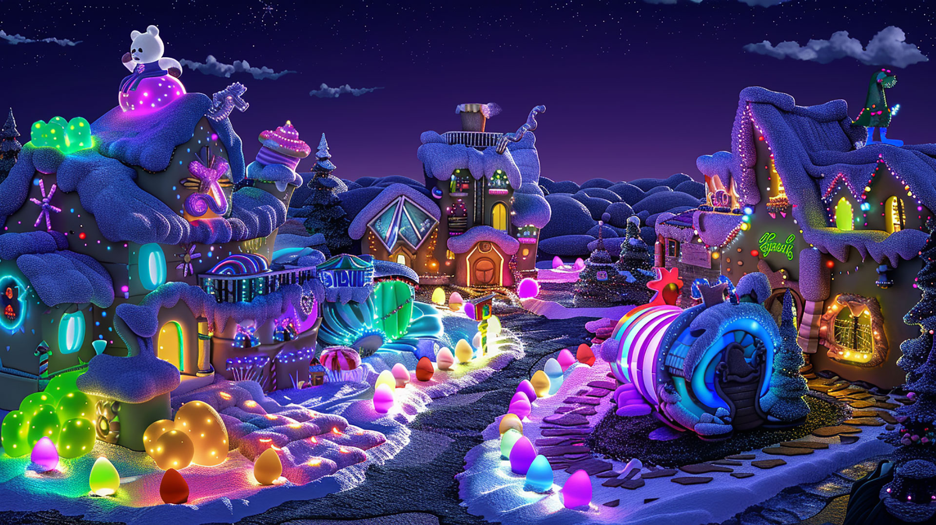 Care Bear Wonderland: Adorable Desktop Wallpaper