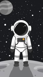 Happy Cartoon Astronaut Mobile Background