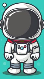 Cartoon Astronaut with Rocket iPhone Wallpaper