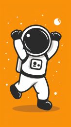 Smiling Cartoon Astronaut Mobile Background