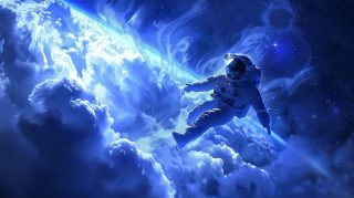 Cartoon Astronaut HD Wallpaper: 16:9 Aspect Ratio