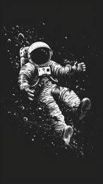 Cute Cartoon Astronaut Mobile Background