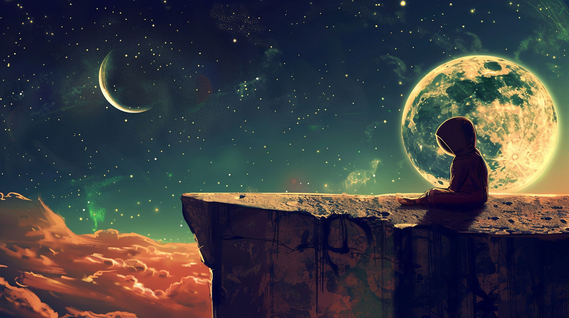 Ultra HD Cartoon Astronaut Desktop Wallpaper: Free Download