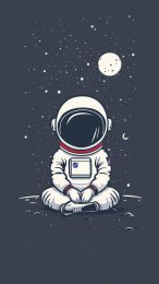 Cartoon Astronaut Adventure iPhone Wallpaper