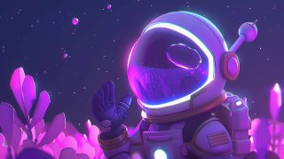 Cartoon Astronaut HD Wallpaper: Fun Desktop Background