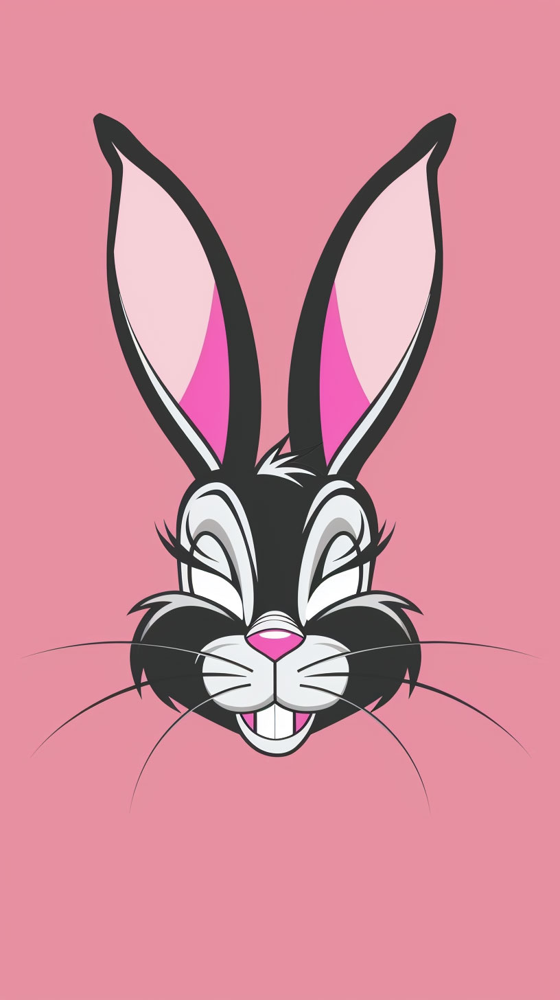 Digital Cartoon Bunny Wallpaper: Adorable Fun