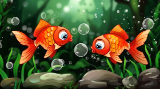 Playful Cartoon Fish AI Desktop Themes