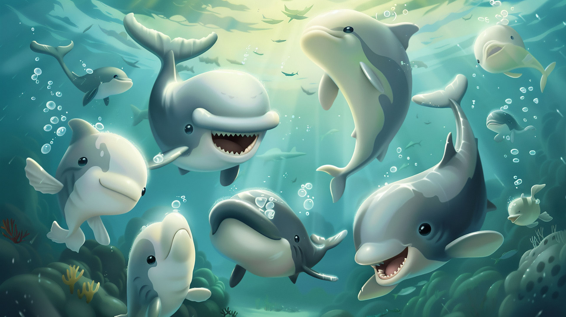 Cartoon Fish AI: Fun and Whimsical Desktop Wallpaper