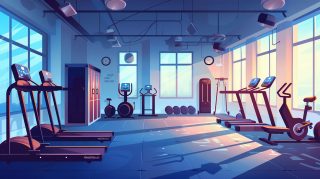 Whimsical Gym Motivation: Cartoon AI Background