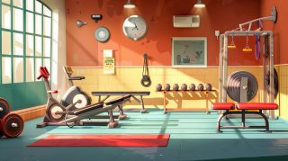 Cartoon Gym AI Wallpaper for Fun Workouts