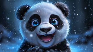 Whimsical Cartoon Panda AI Image for Desktop