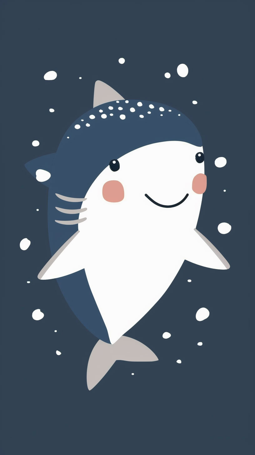 Adorable Cartoon Shark iPhone Wallpaper