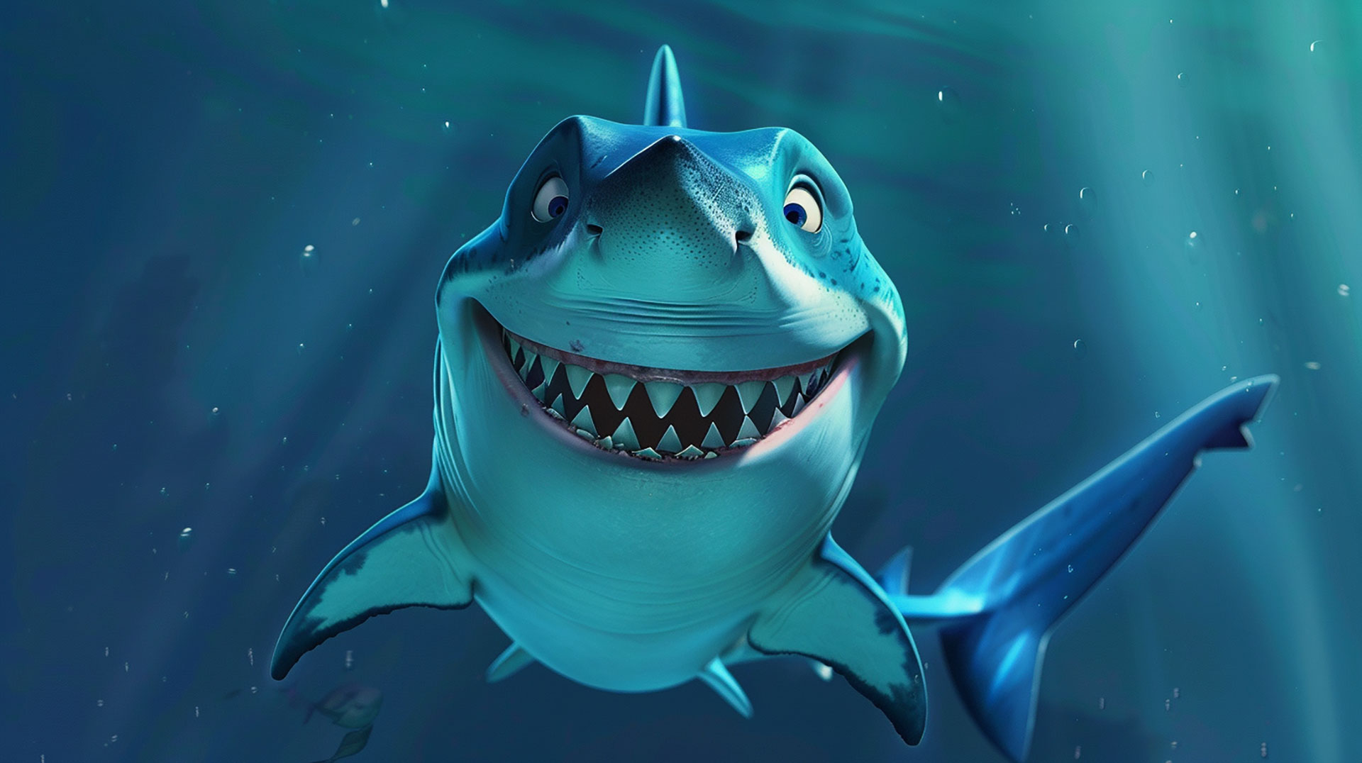 Friendly Cartoon Shark AI Image