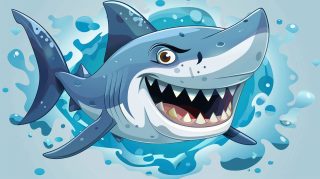 Playful Cartoon Shark AI Image