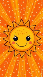 Free Download: AI Cartoon Sun Mobile Wallpaper