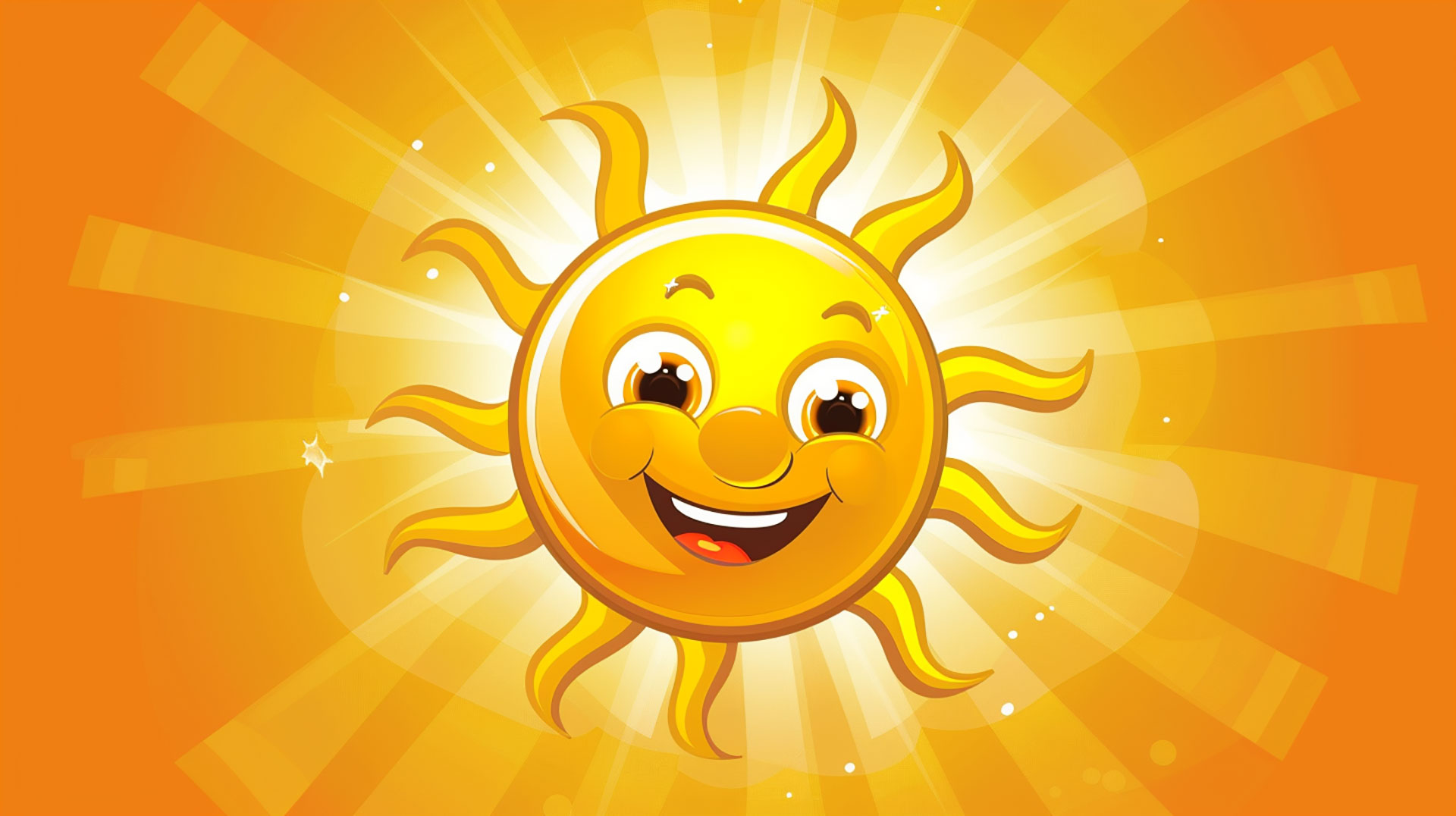 Fun Cartoonish Sun AI Digital Wallpaper